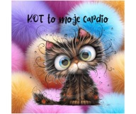 Panel z nadrukiem wodoodporny na torbę 45/45cm kot kociak oxford