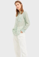 Stradivarius zielona koszula groszki kropki tiulowa transparentna miętowa M