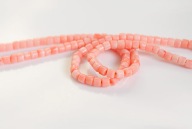 Naturalny KORAL koralowiec różowy Angel skin Oponki wałeczki 3/3,5mm sznur