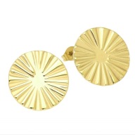 68598 Kolczyki złota stal chirurgiczna blaszka z nacięciami