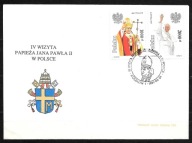 *FDC ROCZNIK 1991 Fi 3186-87 kas. WIZYTA JANA PAWŁA II W POLSCE