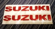 Emblematy SUZUKI Napisy CZERWONE 3D 12cm 2szt GSXF GS500 GSXR SV1000 +gift