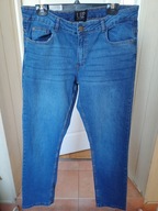 up2fashion 46 spodnie dżinsowe proste ze średnim stanem niebieskie