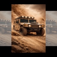 Plakat Motoryzacyjny Hummer H1 A4 (21 x 29,7 cm) Dekoracja Ścienna