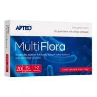 Apteo MultiFlora probiotyk dla jelit, 4 szczepy, inulina 20 kapsułek