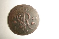 Grosz 1767 G - małe litery - Stanisław August
