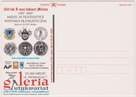 Herby i pieczęcie mieleckie od 1457 r., kartka kolekcjonerska Poczta Polska