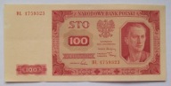 100 złotych z 1948 roku. Ser, BL, ( rzadka seria ) stan +3