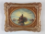 STARY DUŻY OBRAZ OLEJNY PŁÓTNO sygnowany