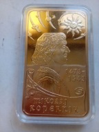 Mikołaj Kopernik, medal imitacja sztabki złota