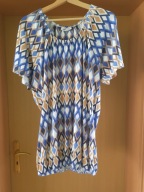 Tunika raglan ZHENZI S wiskoza wzór wintage