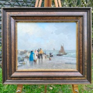 Obraz olejny Erich Demmin "Targ Rybny" (1911-1997) notowany