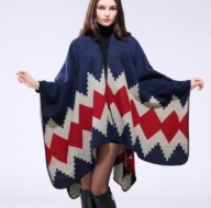 PONCHO PONCZO NARZUTKA AZTECKIE PERU KASZMIROWE