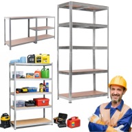 REGAŁ MAGAZYNOWY METALOWY SOLIDNY MOCNY GARAŻOWY PIWNICA 180 x 90 x 40 cm