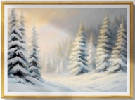 A2 PLAKAT OBRAZ, PLAKAT PEJZAŻ ZIMOWY ZIMA ŚNIEG ŚWIERK CHOINKA ŚWIERKI LAS