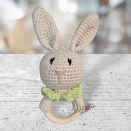 Grzechotka szydełkowa, gryzak, prezent, na zajączka, urodziny, miś, od ręki