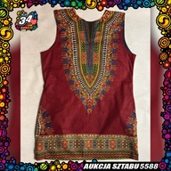 Afrykańska sukienka mini we wzór dashiki