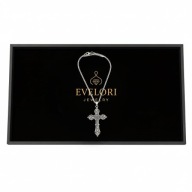 Naszyjnik z krzyżem unisex 45 cm – srebrny wisiorek gotycki vintage modny