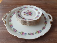 HUTSCHENREUTHER ZESTAW DO CIASTA PATERA I 6 TALERZYKÓW KWIATY