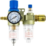 FILTR ODWADNIACZ REDUKTOR POWIETRZA KOMPRESOR 1/4 SEPARATOR PODWÓJNY ZŁĄCZ