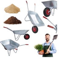 TACZKA OGRODOWA BUDOWLANA POJEMNA DO ZIEMII PIASKU ŻWIRU GRUZU 120L LEKKA