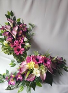 Komplet cmentarz kalie róże klematis płożący