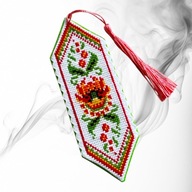 Regionalna zakładka do książki ręcznie haftowana, Rękodzieło.
