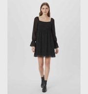 Czarna szyfonowa sukienka gwiazdki Cropp S/36 wzór elegancka, zwiewna