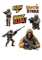 WYDRUK CUKROWY MASA Opłatek na tort Counter Strike Strzelba GRANAT