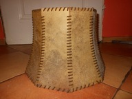 ŁADNY STARY ABAŻUR KLOSZ ZE SKÓRY