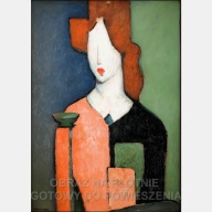 Kobieta abstrakcja obraz na płótnie 55x80 styl Modigliani sztuka malarstwo