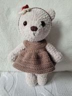 Mały Uroczy Miś w sukience maskotka przytulanka HandMAde