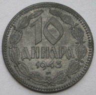 Serbia 10 dinarów 1943
