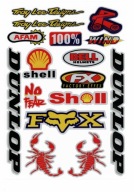 NAKLEJKI NA MOTOCYKL ROWER SHELL 100% FOX DUNLOP