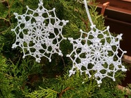 Gwiazdki - szydełkowe , komplet 6 sztuk