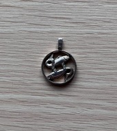 Srebrny wisiorek, znak zodiaku Ryby, 6 g, próba 830, PRL
