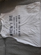 T-schirt biały bez rękawów damski (M) Cropp