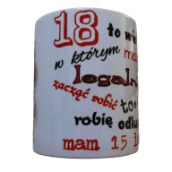Kubek na 18 urodziny ze zdjęciem lub bez