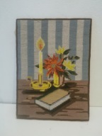 VINTAGE KILIM MAKATKA HAFTOWANA DO POWIESZENIA SKANDYNAWSKA ORYGINALNA