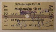 BILET - Miejscówka - ŚWINOUJŚCIE "Orbis" - Poznań
