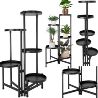 KWIETNIK METALOWY STOJĄCY LOFT CZARNY 80 CM – 5 PÓŁEK NUNO