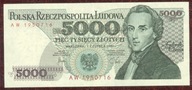 5000 zł. 1982 r. ser. AW UNC b. rzadka seria - PIĘKNY !!!