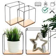 Zestaw 2 półek ściennych metalowo-drewnianych loft industrial, nowoczesne