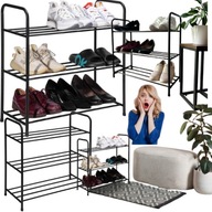 DUŻA SZAFKA NA BUTY GOCKOWIAK 63 X 61,5 X 28,5 CM CZARNY , PÓŁKA NA BUTY