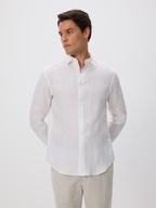 RESERVED PREMIUM koszula lniana 100% len regular fit biała męska M