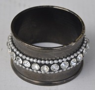 Serwetnik na Weselny Stół Obrączka na Serwetkę Metal z Cyrkoniami Nowe