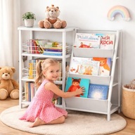 Nowoczesny regał MPMAX 75x30x78 cm – biały, praktyczny do każdego wnętrza