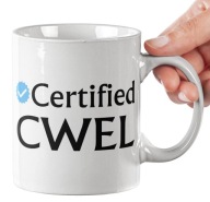 KUBEK CERTIFIED CWEL PRACY ZABAWNY PREZENT NA URODZINY WZORY ŚMIESZNE