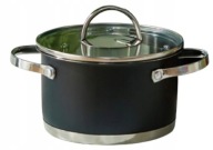 SMUKEE Garnek ze stali nierdzewnej z pokrywką 2 l 18 cm czarny