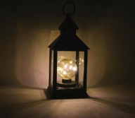 Latarenka LED solarna lampion ogrodowy czarna dekoracja balkon taras
